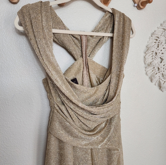 Talbot Runhof Off-The-Shoulder Gathered Metallic Voile Wide-Leg Jumpsuit… - Picture 3 of 16